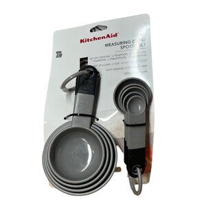 KitchenAid Gray Measuring Cups & Spoon Set KE475OHGSA New With Tags!